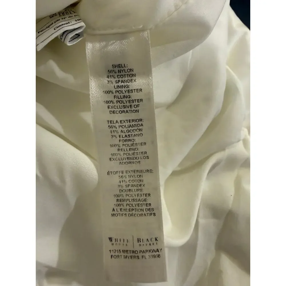Women's WHBM studded ruffle puffer vest sleeveless quilted vest medium white